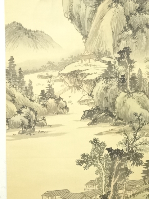 道具 ] - 道具 介亭筆 「渓居清夏」山水 肉筆絹本掛軸（保護箱